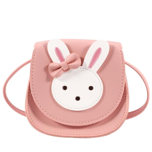 Heyu-Lotus Süße Umhängetasche Kleine Mädchen Handtasche Kinder Prinzessin Mini Taschen Handtasche Mädchen Klein Hase mit Verstellbarem Gurt für Kinder(Rosa)