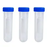 YANGLY 3er-Pack transparente 50-ml-Zentrifugenröhrchen, Set mit abgestuften Skalen, Laborröhrchen mit Schraube, ideal für die Laborschule