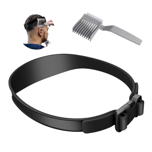 Ceihwa Silikon-Haarschnittband und Gebogener Positionierungskamm Haarschneide Schablone HerrenVerstellbare Haarschneide Anleitung Haarschneidehilfe übergang Haare Schneiden Selber Barber Fade Combs