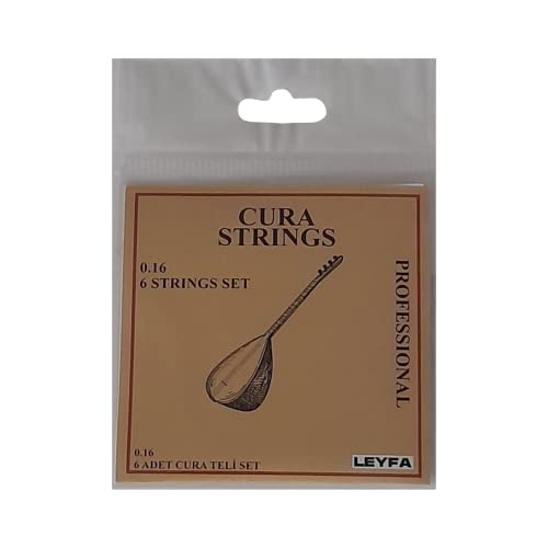 LEYFA Cura Saiten für türkische Saz Cura Baglama Professional Saiten mit 3 Tezene Picks, (LYFCUR16)