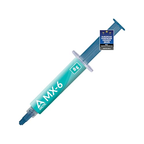 ARCTIC MX-6 (8 g) - Ultimate Performance Wärmeleitpaste für CPU, Konsolen, Grafikkarten, Laptops, sehr hohe Wärmeleitfähigkeit, Lange Haltbarkeit, Nicht leitend, Nicht kapazitiv