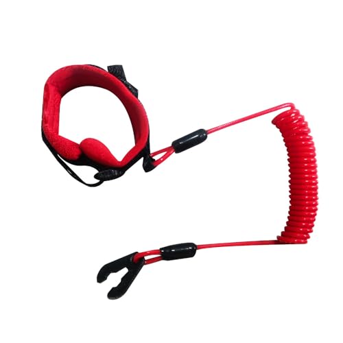 MiOYOOW Not Aus Schalter Lanyard,Anti Verlust Boot Kill Switch Lanyard Boot Kill Stop Schalter Anschluss Halteleine mit Handschlaufe für Motorboote Schnellboote (63 Zoll)