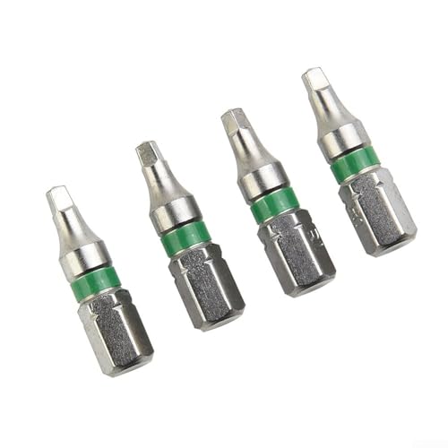Effizient gestaltetes Set mit vier magnetischen Vierkantschrauben, jeder Bit ist kompakt, 25 mm lang für einfache Handhabung (SQ1)