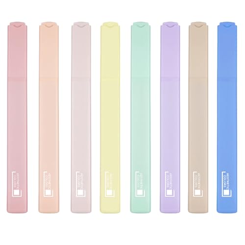 Willingood Textmarker Pastell Bibel Marker, Highlighter Set mit Weicher Meißel Spitze, 8 Stück, Dry Fast, Bibel Stifte für Dünne Papier Journal Planer Buch