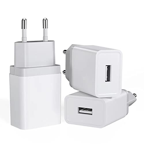 12W USB Ladegerät 3-Pack 2.4A/5V USB Stecker USB Netzteil USB Ladestecker USB Netzstecker USB Aadapter Kompatibel mit iPhone Samsung Xiaomi Huawei