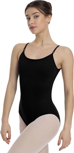 Mulnall Damen Camisole Tanztrikots für Ballett, abnehmbare verstellbare Elastic&Clear Träger, durchgehendes Vorderfutter(4029-06-S)