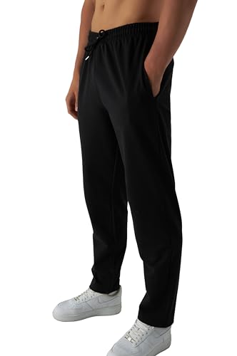 Smith & Solo Smith Solo Jogginghose Herren Jogger Männer Modern Baumwolle Jungen Slim Fit Freizeithose Sporthose Training, M, Schwarz / Gerade