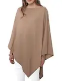 DiaryLook Kaschmir-Feeling gestrickter Poncho Damen Elegant, Langer Cape Damen Poncho für Frauen, weiche Knöpfe, Leichter Wickel Schal Cardigan für Frühling, Sommer, Winter Geschenk für Frauen