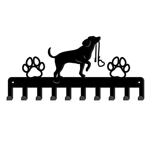 SUPERDANT Hunde Schlüsselaufhänger Hunde Schlüsselbrett mit 10 Haken Tier Schlüsselhalter Wandmontage Organizer Schlüsselleiste Für Hund Leine Tasche Kleidung Schlüssel Hängende 25x11.5cm