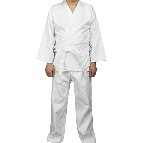 G-LIKE Karate Judo Anzug Kleidung - Kampfkunst Judogi Aikido Keikogi Jiu Jitsu Taekwondo Bando Kung Fu Outfit Training Uniform Kostüm Set Jacke Hose Freier Gürtel für Männer Frauen Kinder (180 cm)