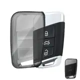OFFCURVE Schlüsselhülle Transparent Autoschlüssel Hülle, Schlüsselcover Schlüsselgehäuse für VW Volkswagen Passat B8 Jetta Polo Tiguan T-ROC MK2 Scirocco Skoda Superb Kodiaq Seat