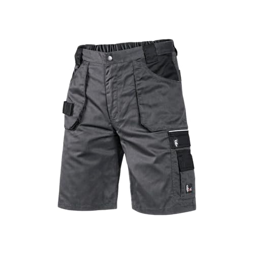 CXS Herren Arbeitsshorts Professionell - Sehr Stabile Strapazierfähige Shorts Arbeitshose Gartenhose Bundhose Gartenshorts (Grau - Schwarz, 50)