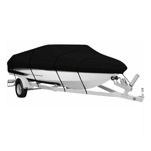 WLLKIY Yacht Boot Abdeckung Wasserdicht Kratzfest Anti-UV Schutz Angeln Schnellboot V-Form Leinwand for Boot Abdeckung Zelt Effektive Sicherheit(17-19 ft)