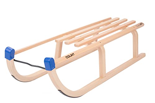 COLINT Holzschlitten Davos - 90 cm - Holz Rodelschlitten TÜV geprüft - klassischer Kinderschlitten aus Buchenholz