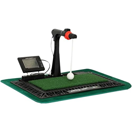 HLGKBY Golfschwung-Training, Golfschwung-Schlaghilfe-Simulator mit digitalem Bildschirm und Zusatzstimme, Premium-Rasen-Trainingsmatte, Schwungübungen im Innen- und Außenbereich