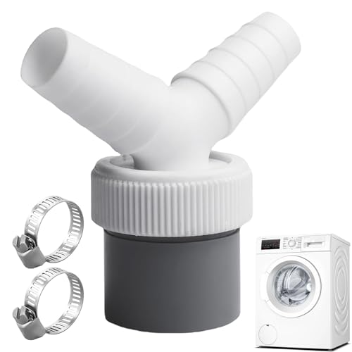 Abfluss Waschmaschine Doppelanschluss Y-adapter,für Ø40 mm Rohrauslass und Ø18-23 mm Einlassschlauch,für die Doppelmaschinenentwässerung für Waschmaschine,Geschirrspüler,Trockner