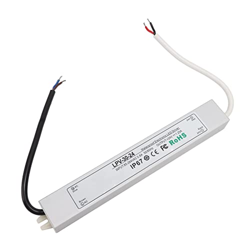 LED-Netzteiladapter, 24-V-DC-Niederspannungstransformator mit Kabel für Alle 24-V-DC-LED-Leuchten (LPV-30W-24V 1,25A)