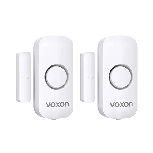 VOXON Türalarm Fensteralarm, Einbruchschutz Türalarmsensor, 2-in-1-Alarm und Türklingel, Drahtlose Home Security Alarmanlage für Haus, Hotel, Schwimmbad, Garage（2er-Pack）