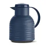 Emsa N4011000 Samba Wave Isolierkanne | 1,0 Liter | Quick-Press Kunststoff | Glas-Isolierkolben | Kaffeekanne: 12h heiß/24h kalt | 100 % dicht | Wave Navy