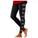 Generisch Festival Printed Leggings - Lässige und sportliche Strumpfhose für Damen für Karneval und Aktivbekleidung Lange Hose (Purple, S)