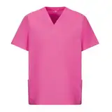 EXNER Medizinischer Schlupf-Kasack, OP-Kasack, Unisex, für Krankenpflege, Altenpflege, Farbe hot pink, Größe L
