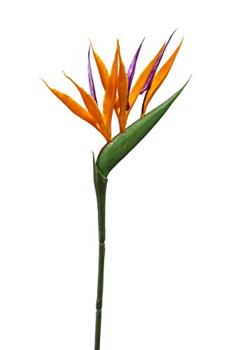 artplants.de Künstliche Blume Strelitzie ZETKIN, orange - violett, 65cm - Kunst Paradiesvogelblume