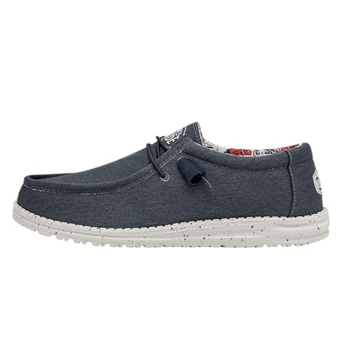 Hey Dude - Herren Wally Stretch Canvas Wally Slip-On Schuhe, Blue, 45 EU