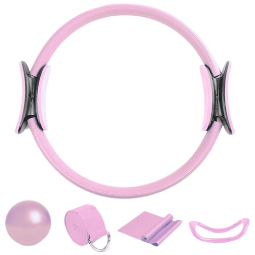 Pilates Set für Zuhause | 5 Teilige Pilates Ring Kit | Pilatesring Ausrüstungsset mit Pilate Ball und Widerstandsbändern zum Dehnen und Stärken des Rumpfes | Pilate Zubehör für Zu Hause Fitnessstudio