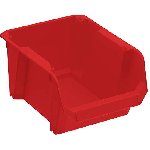 Stanley STST82736-1 Lagersichtkästen #2 (rot, schlagfestes Polypropylen, stapelbar, Wandmontage möglich, ideal zur Aufbewahrung von Kleinteilen, Werkzeugen, Zubehör, uvm.), 2 (16 x 12 x 7 cm)