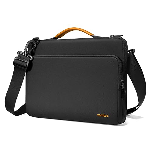 tomtoc 360° Tasche Hülle für Neu 14-Zoll MacBook Pro M4/M3/M2/M1 Pro/Max (2024-2021) A3112 A3401 A3185 A2992 A2918 A2779, 13,5-14,4 Surface Laptop 7/6/5/Studio, Rundumschutz Laptop Schultertasche