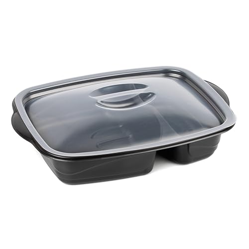 dinese - 10er Pack Premium Meal Prep Boxen 1000 ml (2 Fächer) Mikrowellengeeignet, Spülmaschinenfest & Wiederverwendbar - Food Box als Lunchbox mit Deckel aus PP (Kunststoff) - Essensbox auslaufsicher