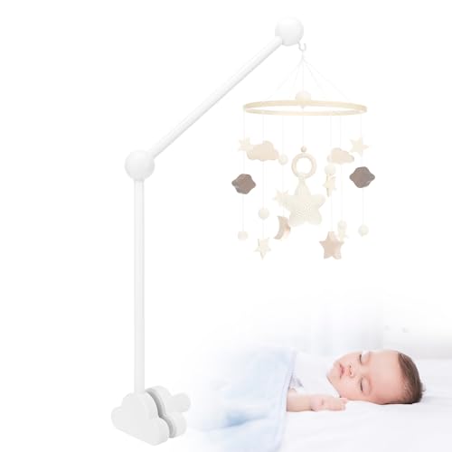 Farerkass Baby Mobile Halterung für Babybett, Mobile Halterung Holz Wickeltisch, Abnehmbarer Baby-Mobile-Aufhänger, höhenverstellbar, für Aufhängung Windspiele Bettglocke, Baby Bett Spielzeuge