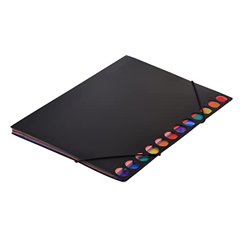 Fächermappe, A4, Ordner, Organizer mit elastischer Schnur, 24 Taschen, Briefgröße für Papier, Dokumente, Zertifikate, Zuhause, Büro, Schule, Schreibwaren