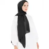 Ayisah Selda - Hijab Kopftuch Damen muslimisch - Seidenweiche Chiffon Hijab 180x70cm - Moderne islamische Chiffon Kopftücher für Damen - Premium Chiffon Qualität - Damen Tuch Schal - Schwarz