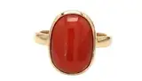 Art Deco Korallenring, Panchdatu, handgefertigter 14 Karat vergoldeter Ring für Damen und Herren, schönes Design, ideal (Größe 6 bis 16), 8, Edelstein Metall, Koralle