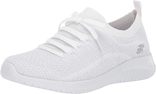 Skechers Damen Ultra Flex Salutations Sneaker, Weiß Silber, 41 EU