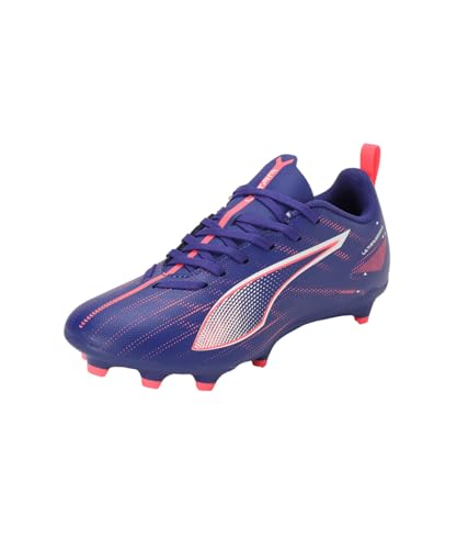 PUMA Ultra 5 Play FG/AG Jr Soccer Shoe, Lapis Lazuli White-Sunset Glow, 35 EU