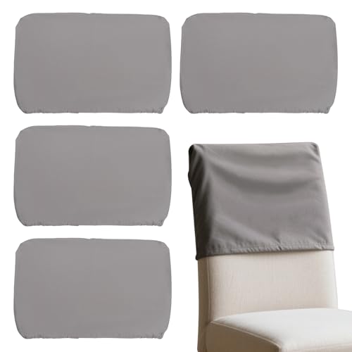 4pcs Kopf Kissenbezug Elastischer Polyester Rückenlehne Husse Stuhl Rückgehäuse Staubdichtes Stuhl Rückenschutz Stretch Abnehmbare Universal Stuhlhussen Rückenlehne für Esszimmer Hotel Home Office