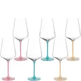 LEONARDO HOME Brera Kelchglas, 6er Set, spülmaschinenfeste Kelchgläser, hochwertige & moderne Weingläser, modische & bunte Cocktailgläser für Zuhause, Partys, 560 ml, 046980