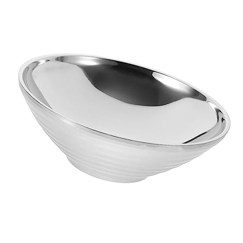 Alipis Servierschüssel mischen praktische Salatschüssel Salatzubehör edelstahlschüsseln stainless steel bowl Ramenschalen Rührschüsseln aus Edelstahl Servierschale Futternapf tragbar