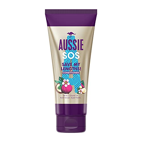 Aussie SOS Save My Lengths Instant Detangling Vegan Frizz Ease Haarspülung für geschädigtes Haar, knotiges, krauses Haar mit einer Mischung aus australischen Superfoods, 200 ml