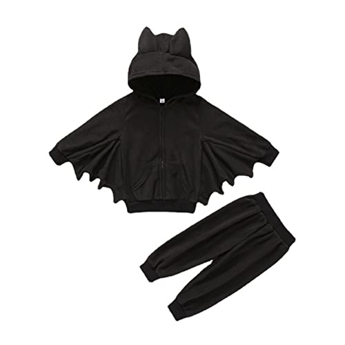 Generic Halloween Kinder wojonifuiliy01 Outfits&Set - Halloween Kleinkind Säugling Neugeborenes Baby Jungen Mädchen Fledermaus Langarm Halloween Kostüm (Black, 2-3 Years)