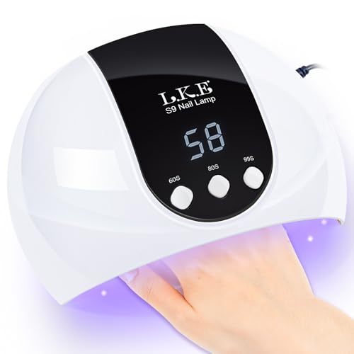 LKE UV Lampe für Gelnägel, 54W UV Lampe Nägel mit 3 Timer, LCD Display, Auto Sensor,Premium UV Lampe für Alle UV Gel Nagellack, Ideal für Anfänger und Profis,Festivalgeschenk für Frauen