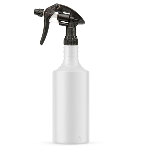 Handsprühflasche HDPE 750ml + Sprühkopf CANYON CHS-3AN chemieresistent, Sprühaufsatz 28/410, stufenlos verstellbarer Trigger Sprühkopf von CANYON mit flexiblem Steigrohr & Kunststoffsieb (7118)