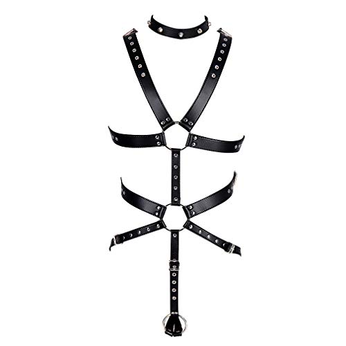 BBOHSS Herren Leder Harness Punk Brustgurt Top Cage Brust Brust halb Geschirr verstellbarer Brustgurt Club Halloween Kostüm Zubehör