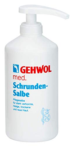 GEHWOL med. Schrunden Salbe, Pflegesalbe verhornte, rissige, trockene, raue Haut, 500 ml mit Spender