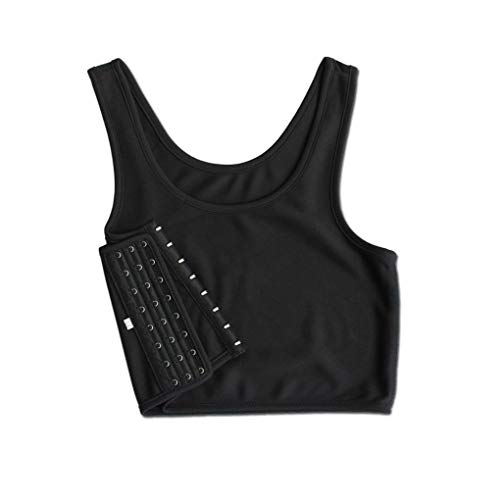 Meisijia Chest Binder Unterwäsche Tanktops Bandage Trans Breathable Side Haken Bustier BH,Schwarz,M