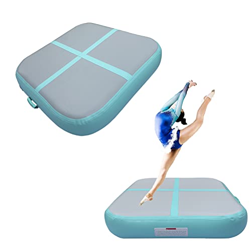 PPXIA Air Block Aufblasbare Gymnastikmatte Turnblock Tumbling Block Trainings block Trainigsmatte Sportblock Gymnatikblock mit pumpe(100 * 100 * 20cm)