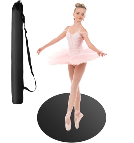 Tragbare Tanzfläche, glatter Ballettboden, Vinyl-Tanzmatte für Zuhause, Bühnenstudios, Kinder und Erwachsene, zum Üben von Ballett, Tap, Jazz und Pop (schwarz)