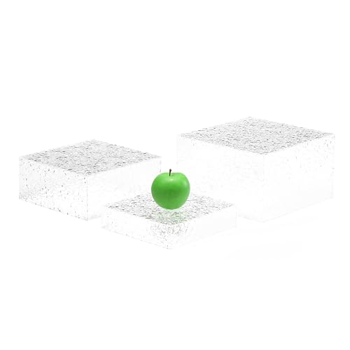 MUKEEN Set mit 3 Acryl-Ständern für Catering-Zubehör, Buffet-Erhöhungen für Lebensmittel, Präsentationsständer für Party, Desserttisch, Verkaufstheke, Nesting-Erhöhungen mit hohlen Böden